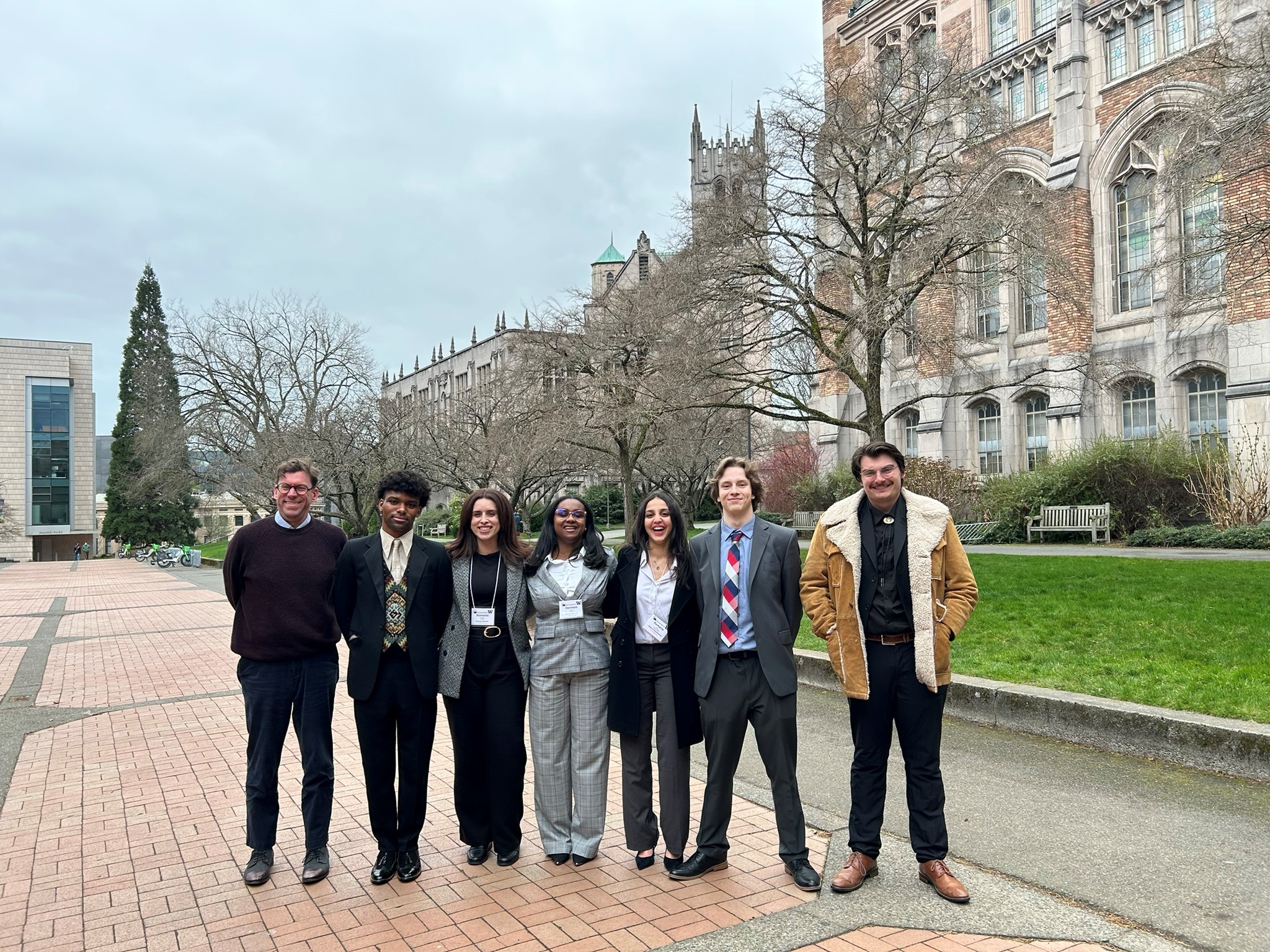 SFSU Model EU team posed on the University of Washington campus